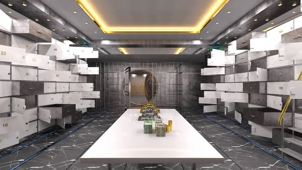 Vault room/3D CG rendering of the vault room.