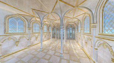 Sarayı koridor / 3d Cg işleme Sarayı koridorun.