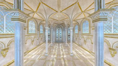 Sarayı koridor / 3d Cg işleme Sarayı koridorun.