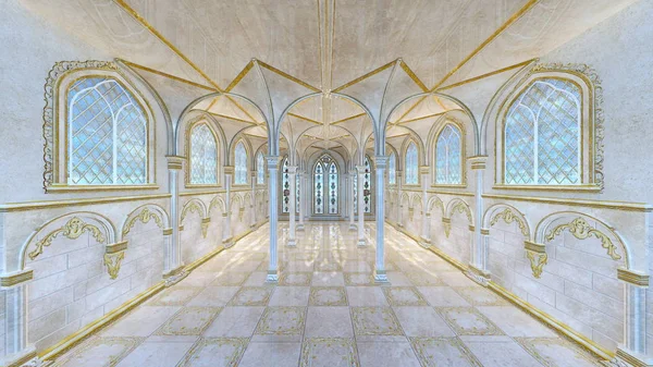 Sarayı koridor / 3d Cg işleme Sarayı koridorun.