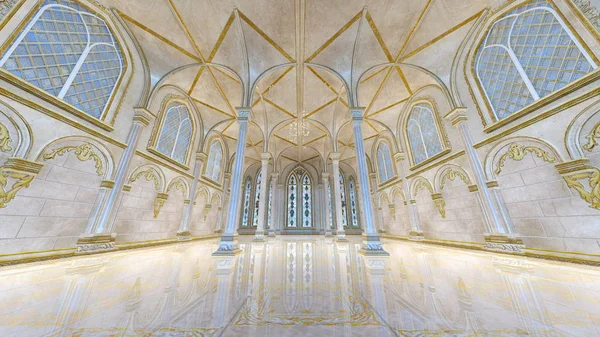 Palace corridor/3D CG rendering of the palace corridor.