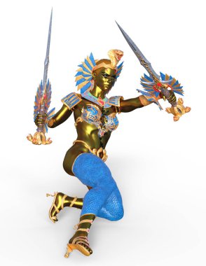 Kadın fencer / kadın bir eskrimci 3d Cg render.