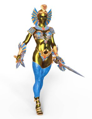 Kadın fencer / kadın bir eskrimci 3d Cg render.