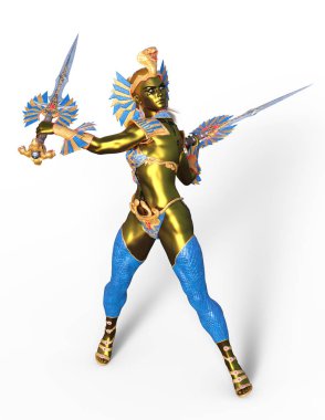 Kadın fencer / kadın bir eskrimci 3d Cg render.