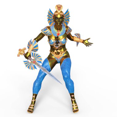 Kadın fencer / kadın bir eskrimci 3d Cg render.