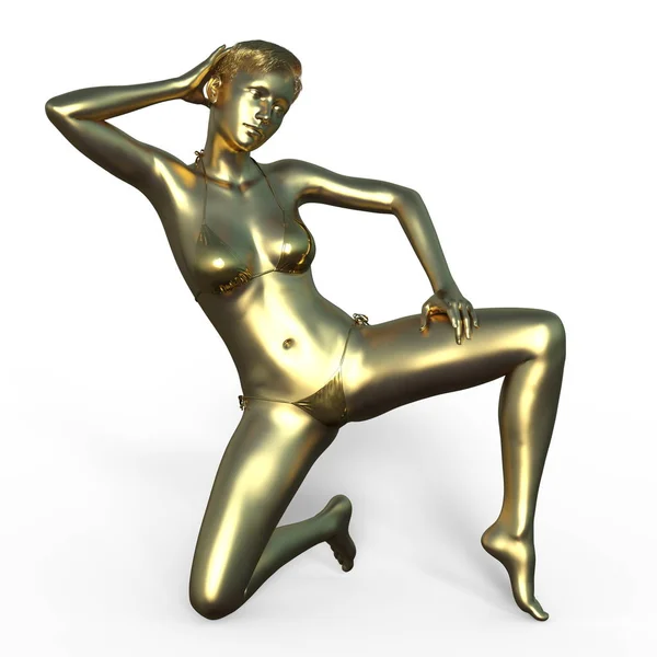 Женская Скульптура Рендеринг Женской Скульптуры — стоковое фото