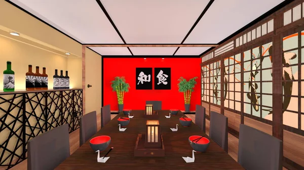 Japanese restaurant/3D CG rendering of the Japanese restaurant.