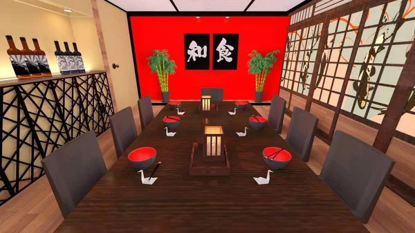 Japanese restaurant/3D CG rendering of the Japanese restaurant.