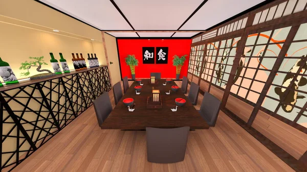 Japanese restaurant/3D CG rendering of the Japanese restaurant.