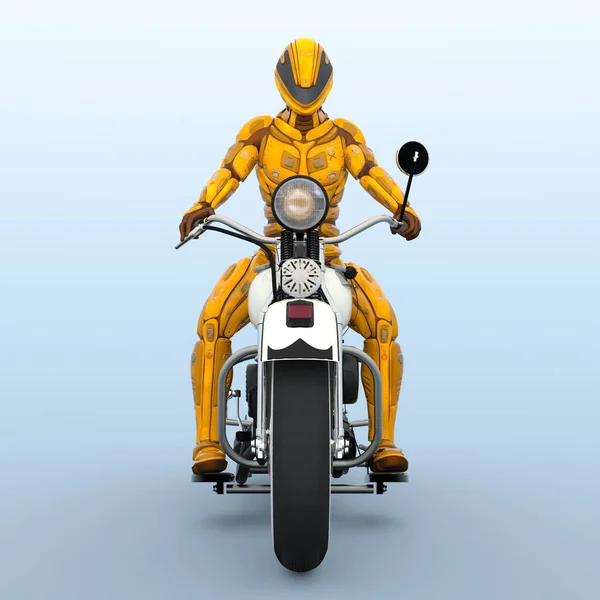 Cyborg Rider Rendering Cyborg Rider — Foto Stock