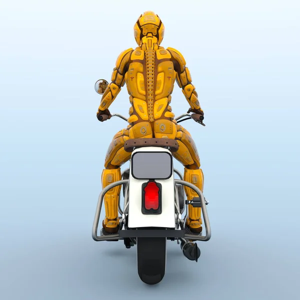 Cyborg Rider Rendering Eines Cyborg Rider — Stockfoto