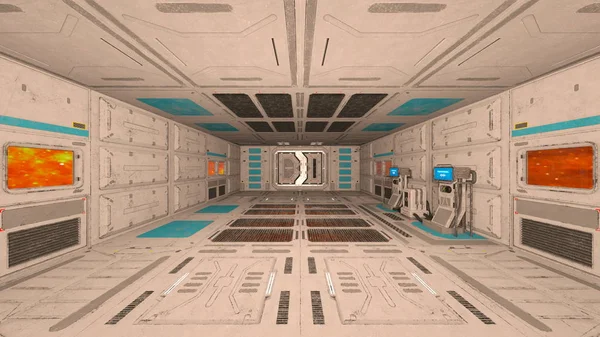 宇宙ステーション 宇宙ステーションの のレンダリング — ストック写真