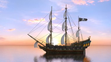 Yelkenli tekne / 3d Cg render bir yelkenli tekne.