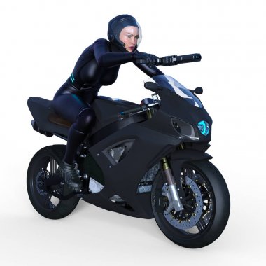 Süper kadın binici / 3d Cg işleme bir süper kadın binici.