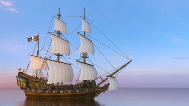 Yelkenli tekne / 3d Cg render bir yelkenli tekne.