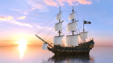 Yelkenli tekne / 3d Cg render bir yelkenli tekne.