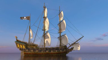 Yelkenli tekne / 3d Cg render bir yelkenli tekne.