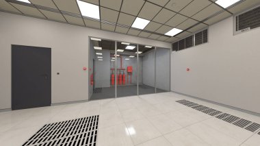 Enstitüsü koridor / Enstitüsü koridordaki 3d Cg işleme.