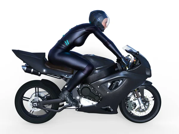 Super Kobieta Rider Renderowania Rider Super Kobieta — Zdjęcie stockowe