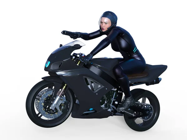 Super Femme Rider Rendu Une Super Femme Rider — Photo