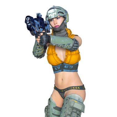 Kadın savaşçı / 3d Cg render bir kadın savaşçı.