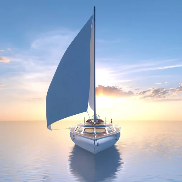 Yacht Renderização Iate — Fotografia de Stock