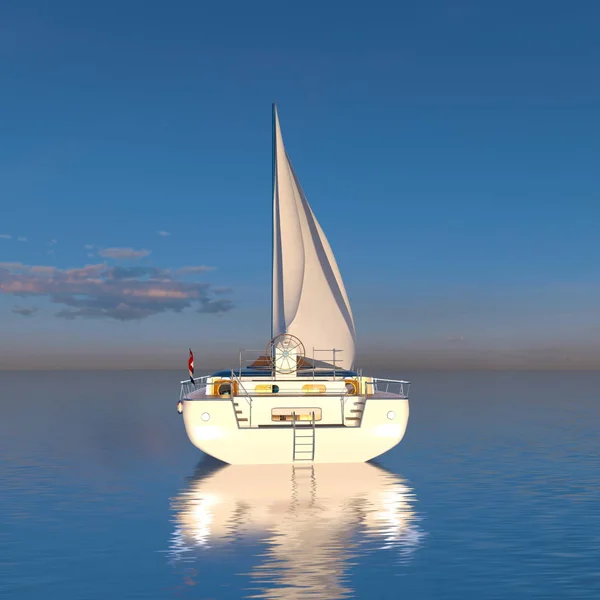 Yacht Renderização Iate — Fotografia de Stock