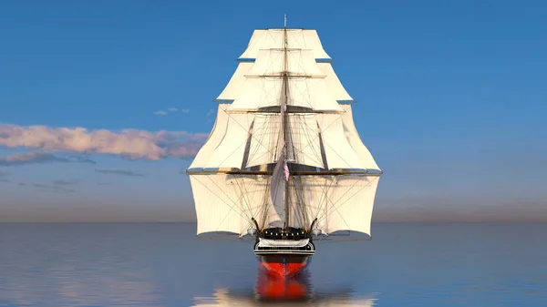 Yelkenli Tekne Render Bir Yelkenli Tekne — Stok fotoğraf