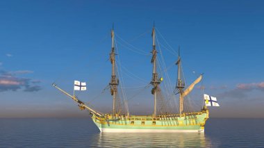 Yelkenli tekne / 3d Cg render bir yelkenli tekne.