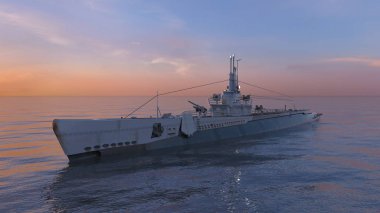 Eşlik gemi / eskort gemisinin 3d Cg işleme.