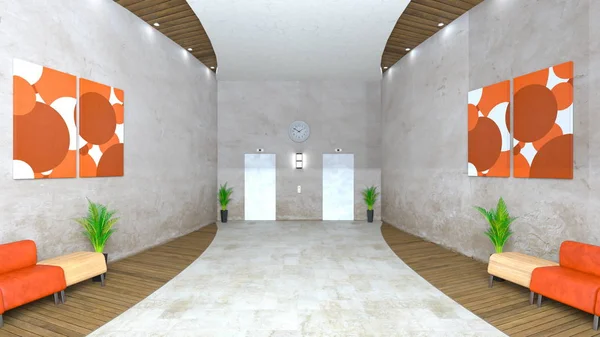 Entrance Hall Rendering Entrance Hall — Stock Photo, Image