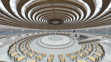 Dairesel hall / 3d Cg işleme dairesel Hall.