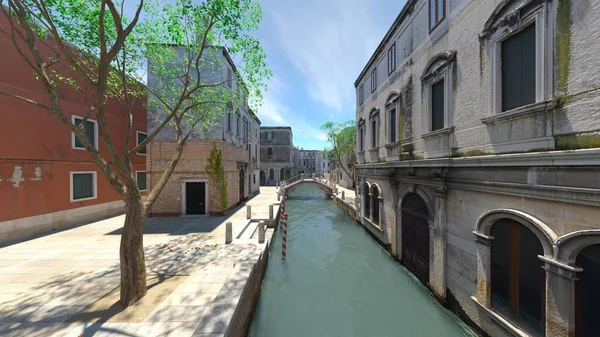 Wasserstraße Wiedergabe Der Wasserstraße — Stockfoto