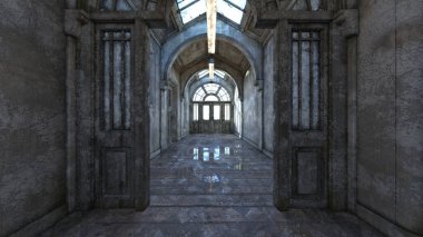 Terk edilmiş binanın 3d Cg render
