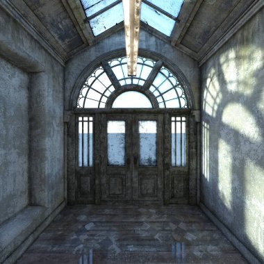 Terk edilmiş binanın 3d Cg render