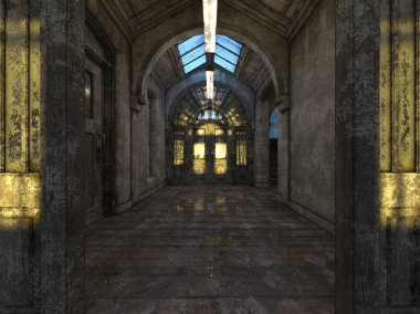 Terk edilmiş binanın 3d Cg render