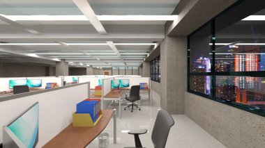 3D cg işleme Modern bina ofis