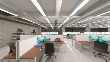 3D cg işleme Modern bina ofis