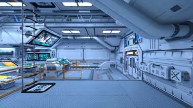 Uzay istasyonunun 3d cg görüntülemesi