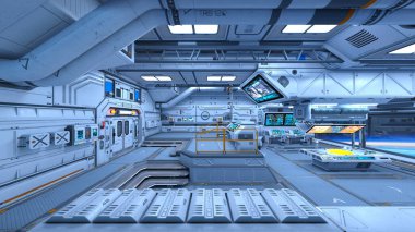 Uzay istasyonunun 3d cg görüntülemesi