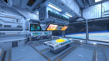 Uzay istasyonunun 3d cg görüntülemesi