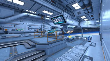 Uzay istasyonunun 3d cg görüntülemesi