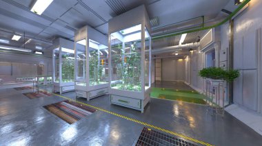 Laboratuvarın 3d CG görüntülemesi