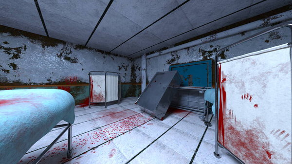 3D-рендеринг больницы ужасов
