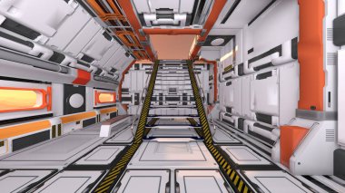 Uzay gemisinin içinde 3d Cg görüntüleme