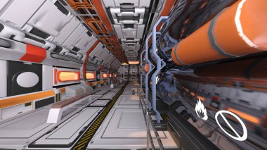 Uzay gemisinin içinde 3d Cg görüntüleme