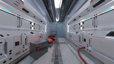 Uzay gemisinin içinde 3d Cg görüntüleme