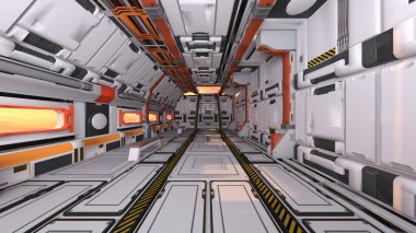 Uzay gemisinin içinde 3d Cg görüntüleme