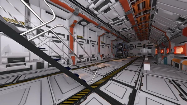 3D在宇宙飞船内的Cg渲染 — 图库照片