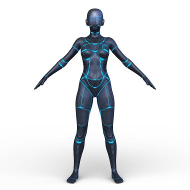 cyber kadının 3D cg işleme